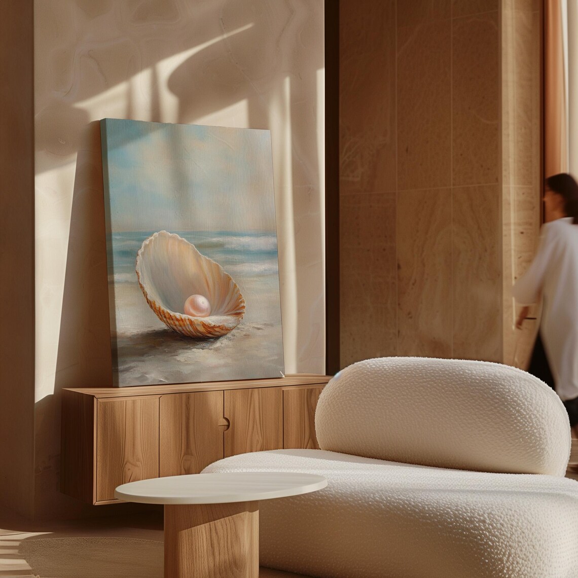 Seashell With Luminous Pearl On A Serene Beach Capturing The Essence Of Coastal Elegance And Oceanic Beauty - Image 5