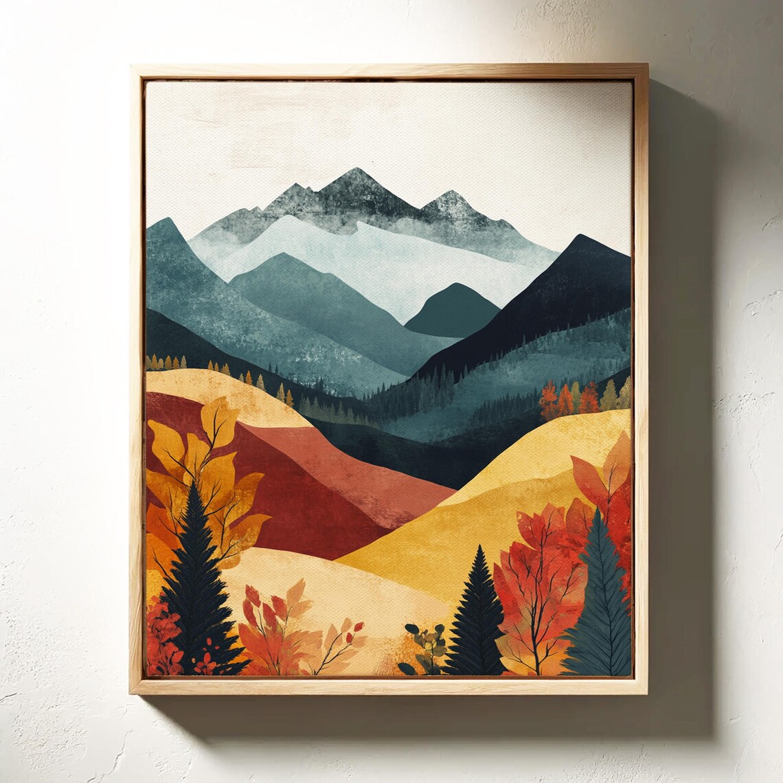 Autumn Mountain Landscape, Modern Nature Poster - Image 2