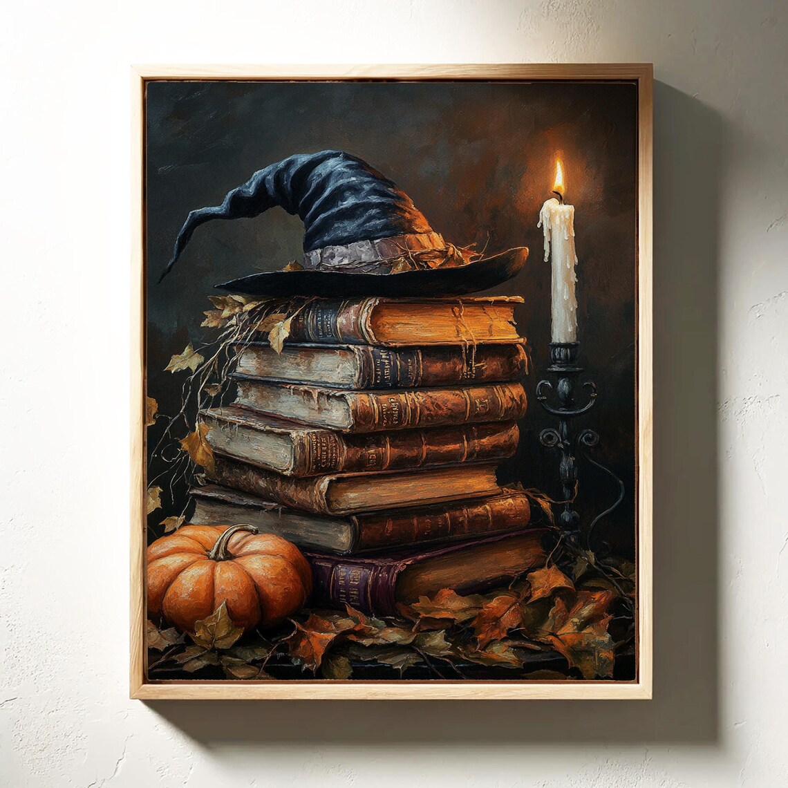 Vintage Witch Book Stack, Dark Academia Gothic Decor - Image 4