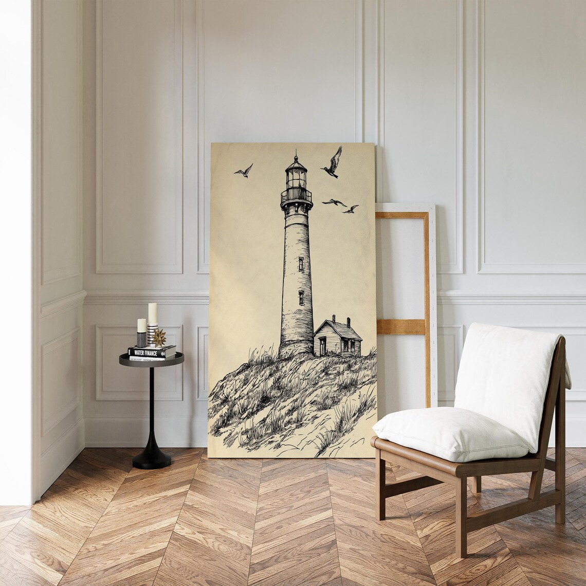 Vintage Lighthouse Sketch, Coastal Nautical Art Print - Image 5