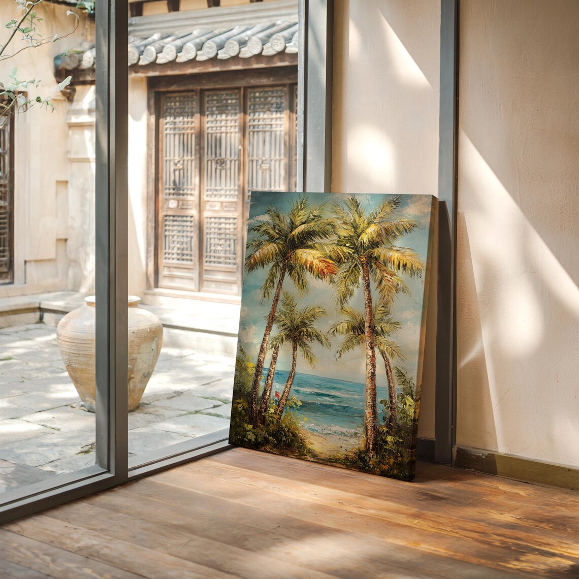 Tropical Palm Tree Beach, Coastal Ocean View - Image 3