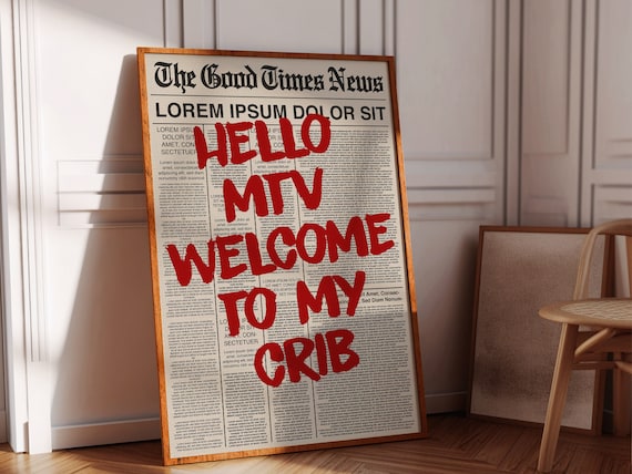 Welcome To My Crib Wall Art Boho Minimalist Prints Modern Art Bohominimalistdecor Funny Art