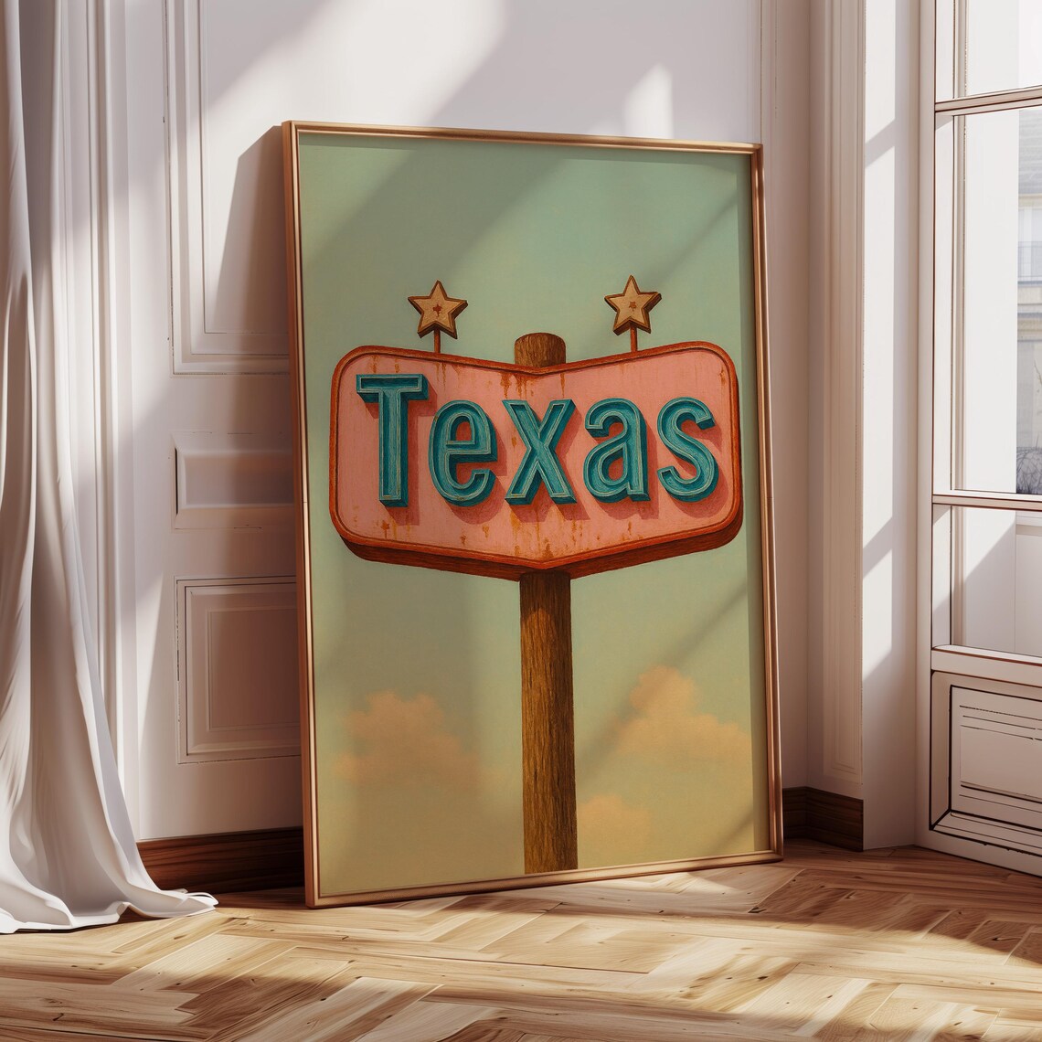 Vintage Texas Sign, Retro Roadside Americana