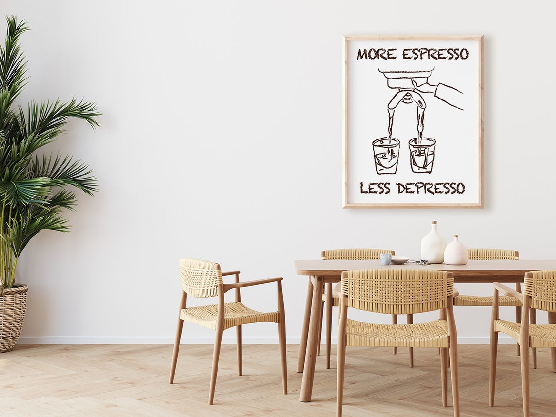 Coffee Bar Wall Art Boho Minimalist Prints Modern Art Bohominimalistdecor Trendy Coffee Art File - Image 4