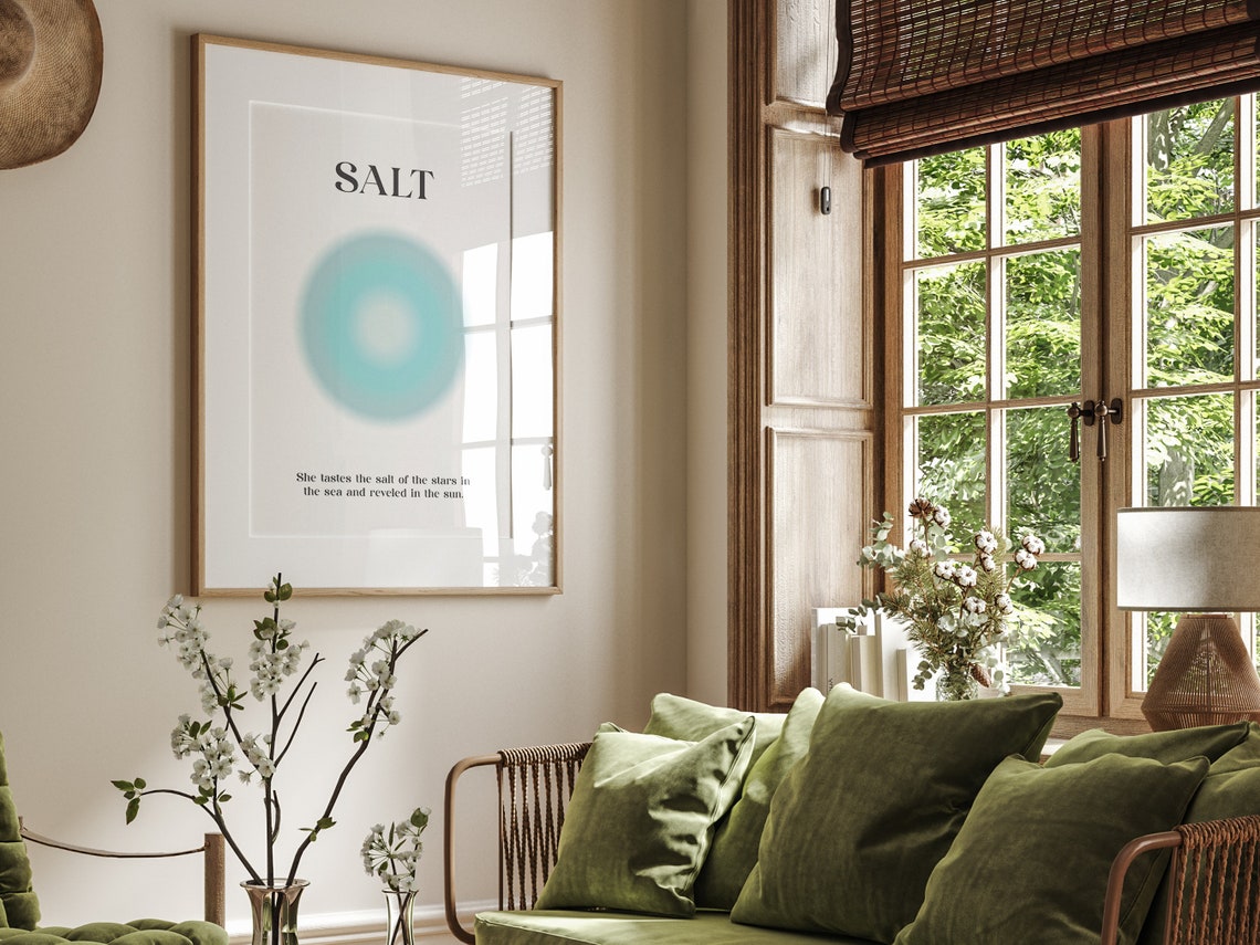 Salt Aura Quote Minimalist Blue Gradient Typography Wall Poster - Image 4