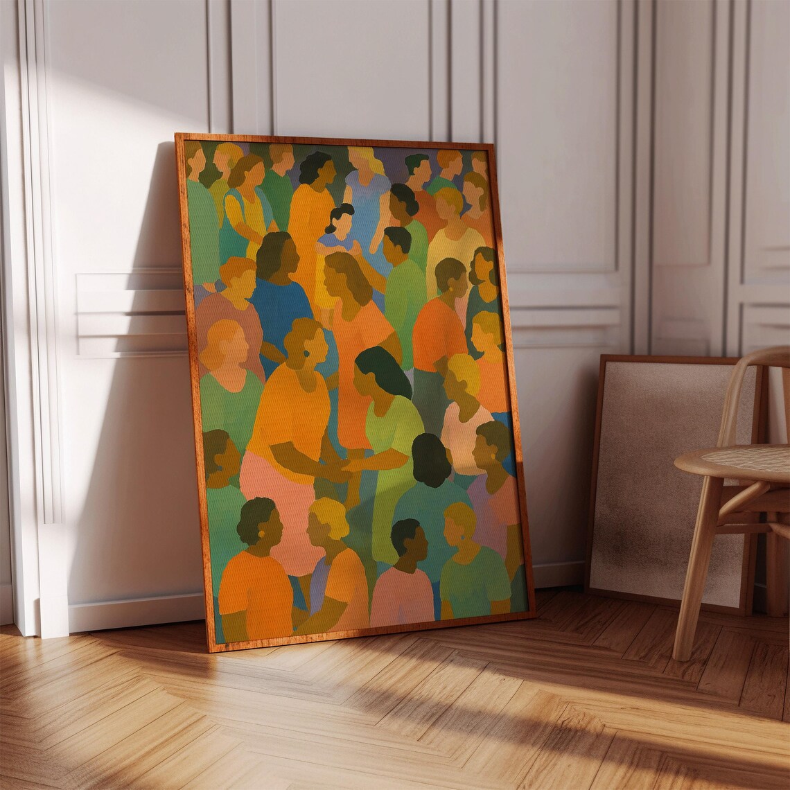 Community Gathering, Figurative Expressionist Painting - Image 5
