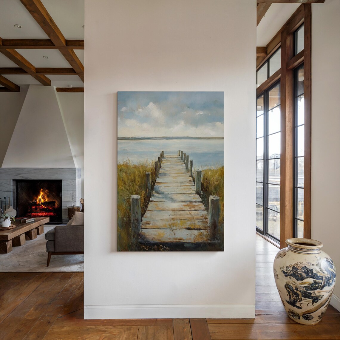 Tranquil Boardwalk Over Calm Waters A Serene Escape Into Natures Beauty Under A Peaceful Sky - Image 2