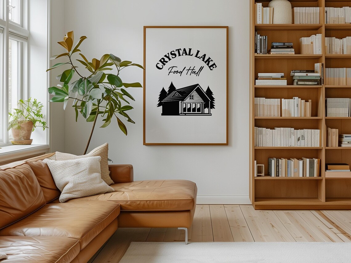 Funny Crystal Lake Food Hall Camp Cabin Logo Horror Parody Wall Poster