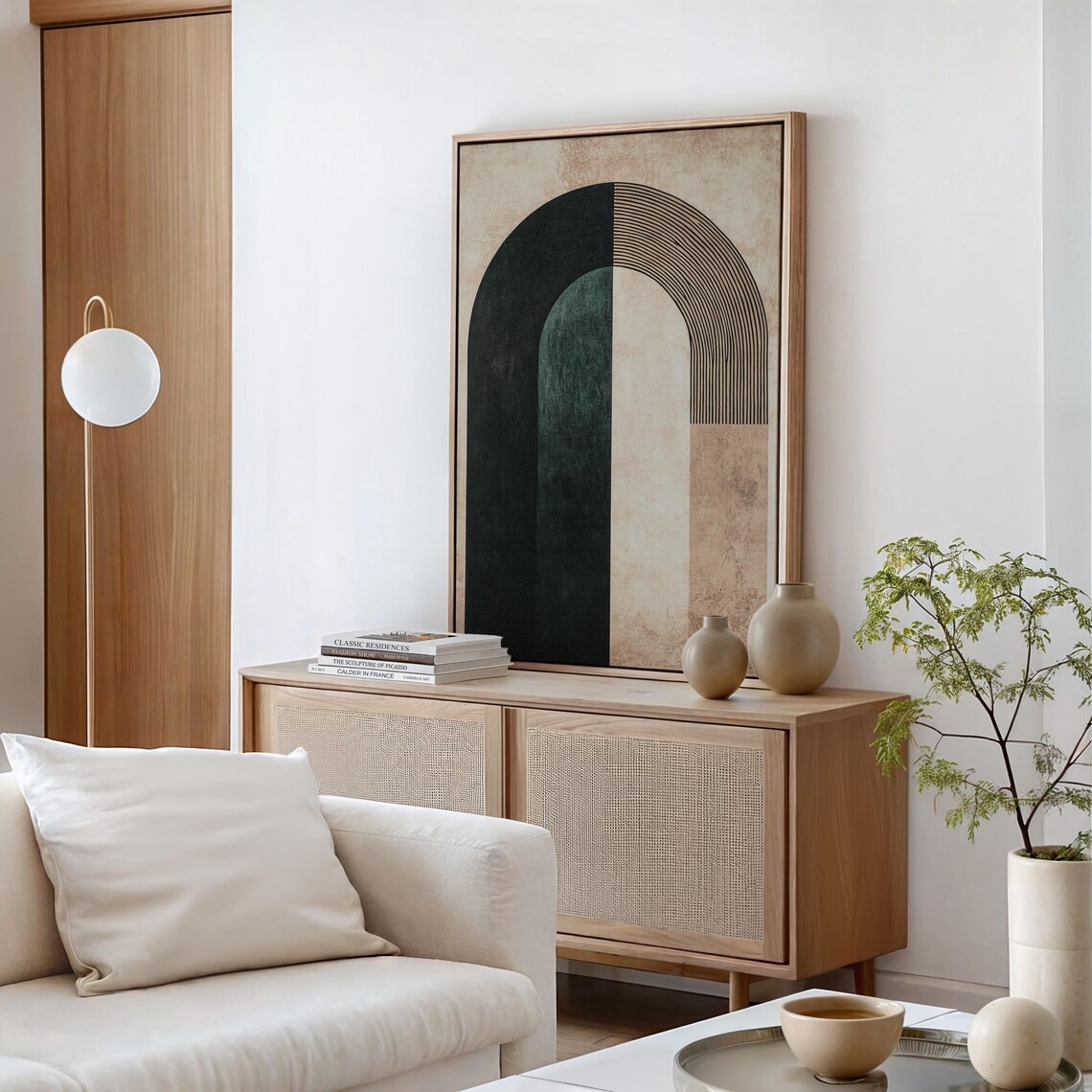 Modern Minimalist Abstract With Curved Lines - Image 2