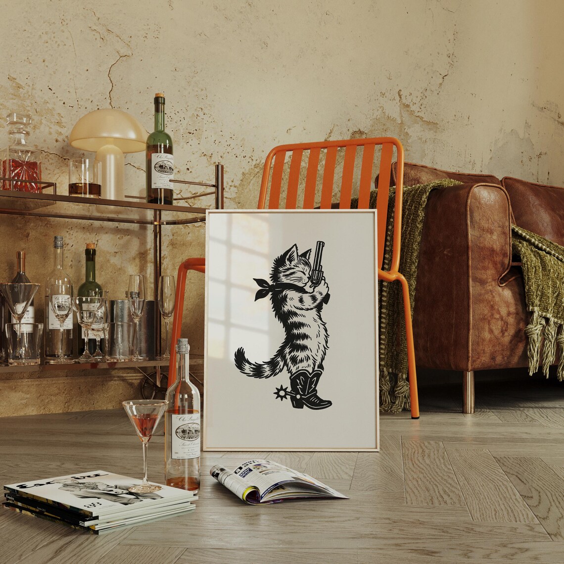 Cowboy Cat, Funny Western Cat in Boots - Image 4