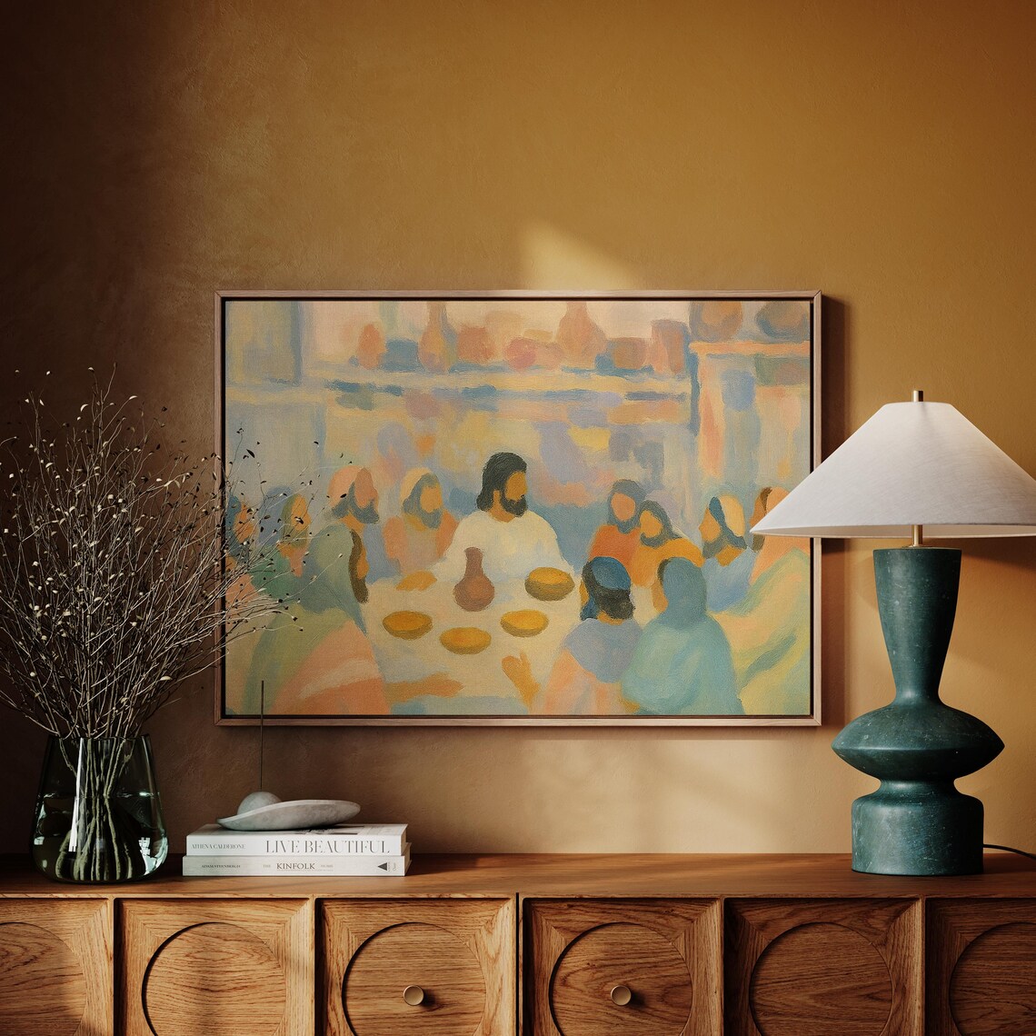 Last Supper Painting Print, Minimalist Religious Decor - Image 4