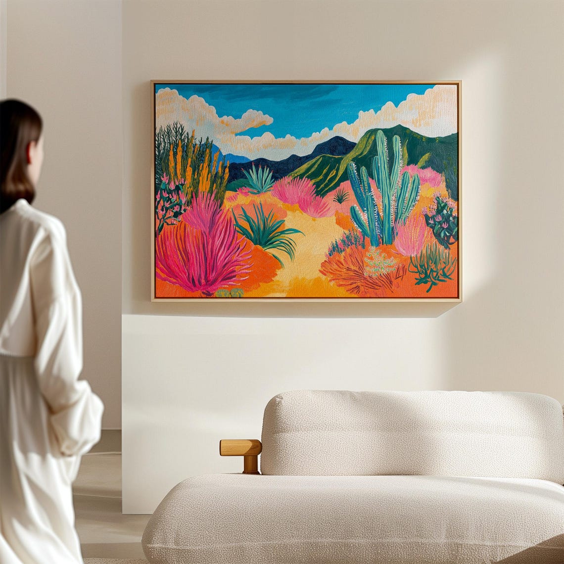 Vibrant Southwest Desert Landscape Painting Style Prints Bold Colors And Cactus Artwork For Modern Wall Decor - Image 4