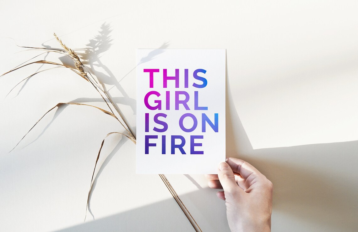 This Girl Is On Fire, Feminist Inspirational Art Print - Image 2
