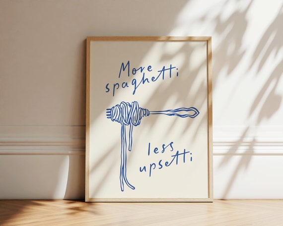 More Spaghetti Less Regretti, Retro Kitchen Poster