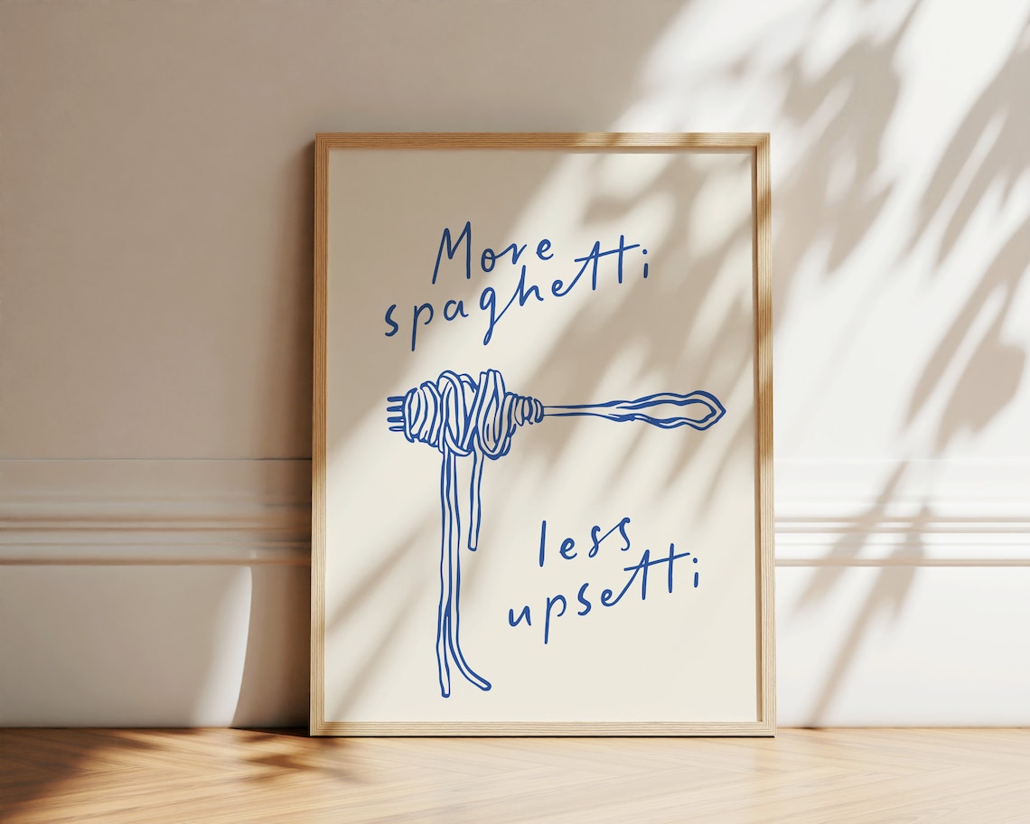More Spaghetti Less Regretti, Retro Kitchen Poster
