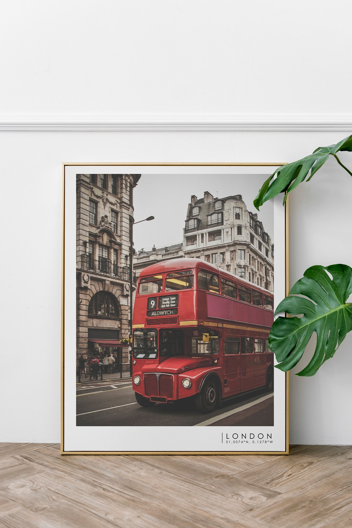 London England Classic Red Double Decker Bus Aldwych Street Poster - Image 4