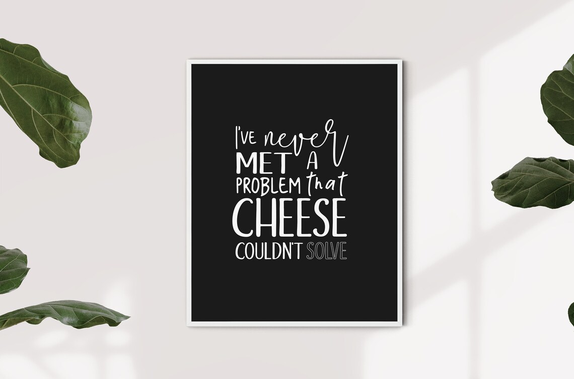 Love Cheese Typographic Kitchen Wall Art Print - Image 4