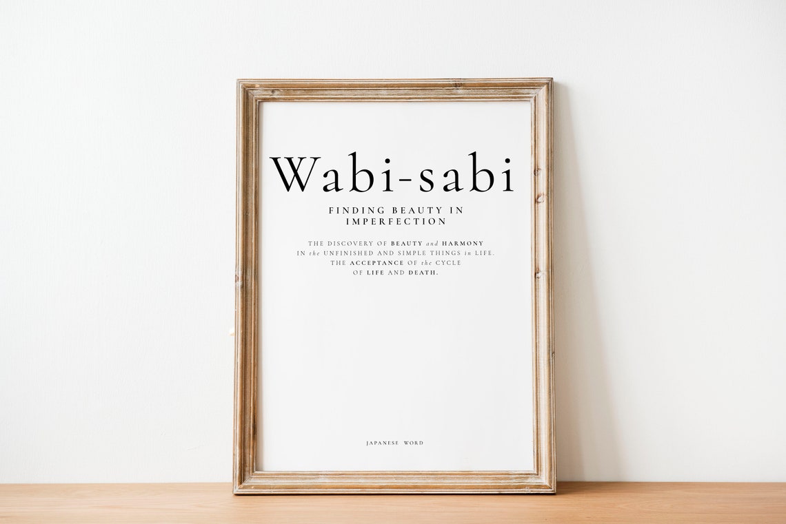 Wabi Sabi Japanese Word Definition Beauty Imperfection Quote Poster