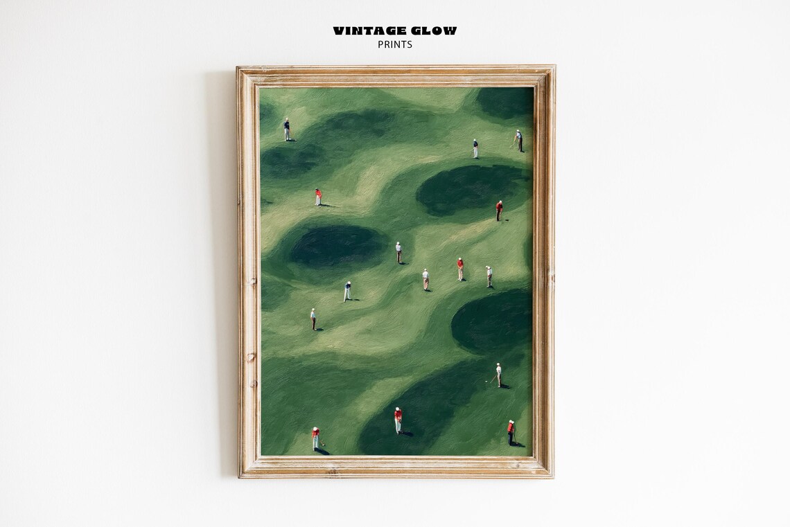 Minimalist Golf Print, Vintage Green Sports Poster