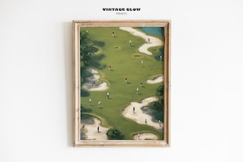 Tiny Golfers Minimalist Golf Art Print