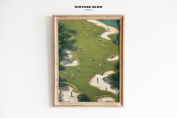 Tiny Golfers Minimalist Golf Art Print