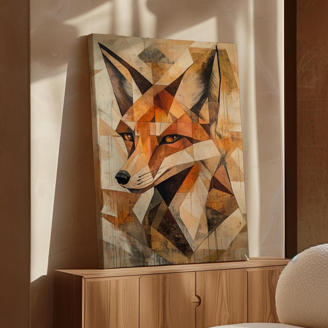 Geometric Fox Abstract Wildlife Art Print
