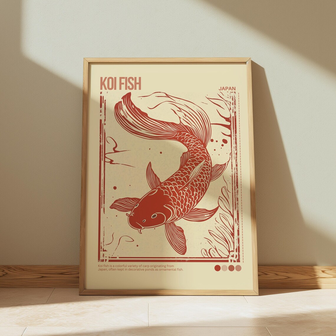 Koi Fish Red Japanese Pond Ornamental Carp Vintage Art Poster - Image 6
