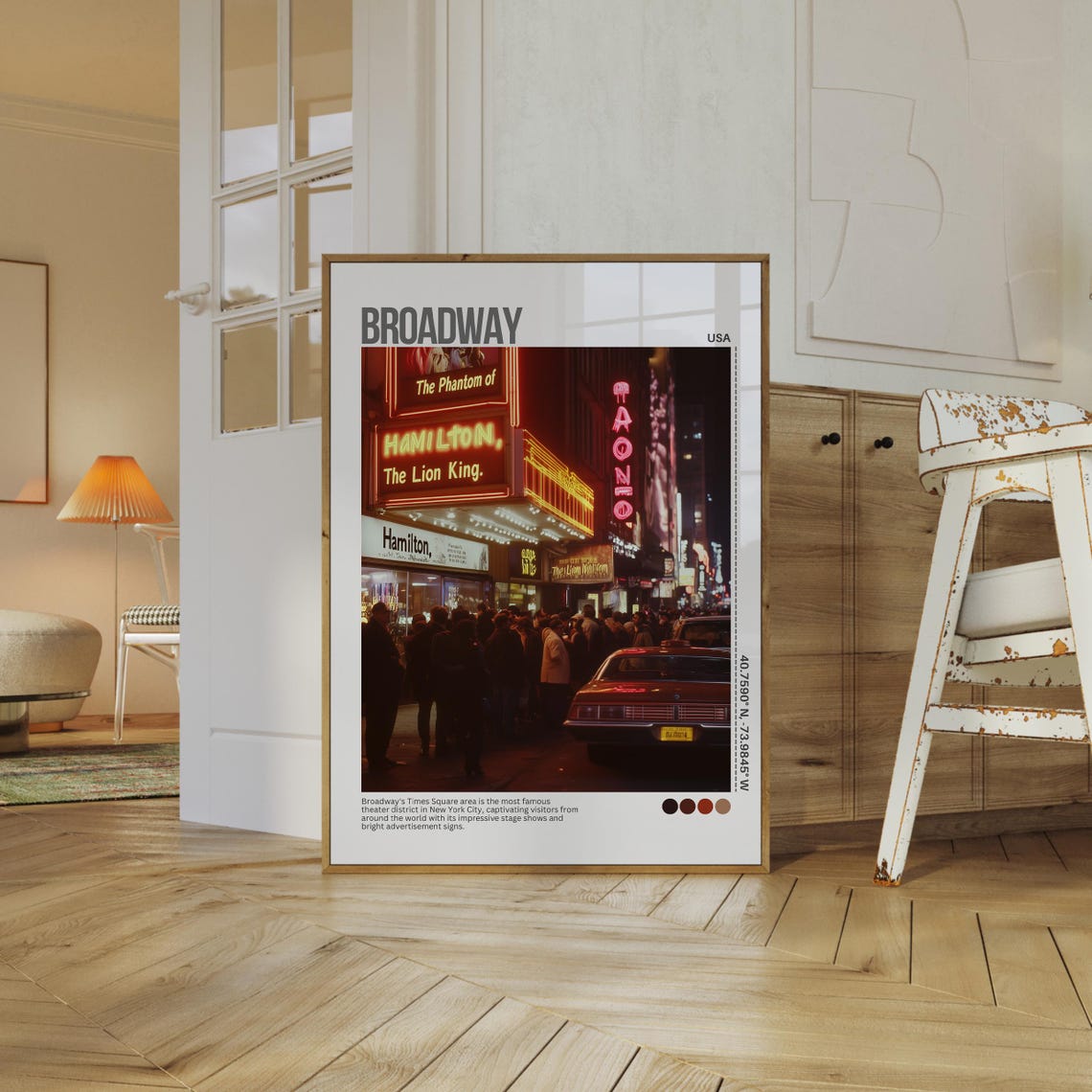 Broadway Times Square Neon Night New York City Travel Poster - Image 5