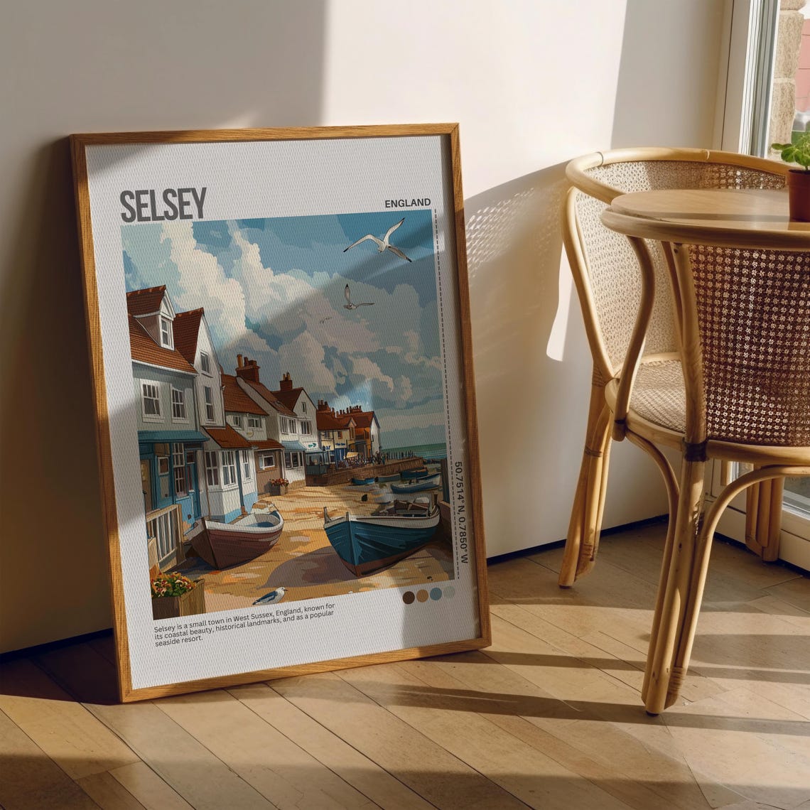 Selsey England Seaside Street With Beached Boats Coastal Poster - Image 7