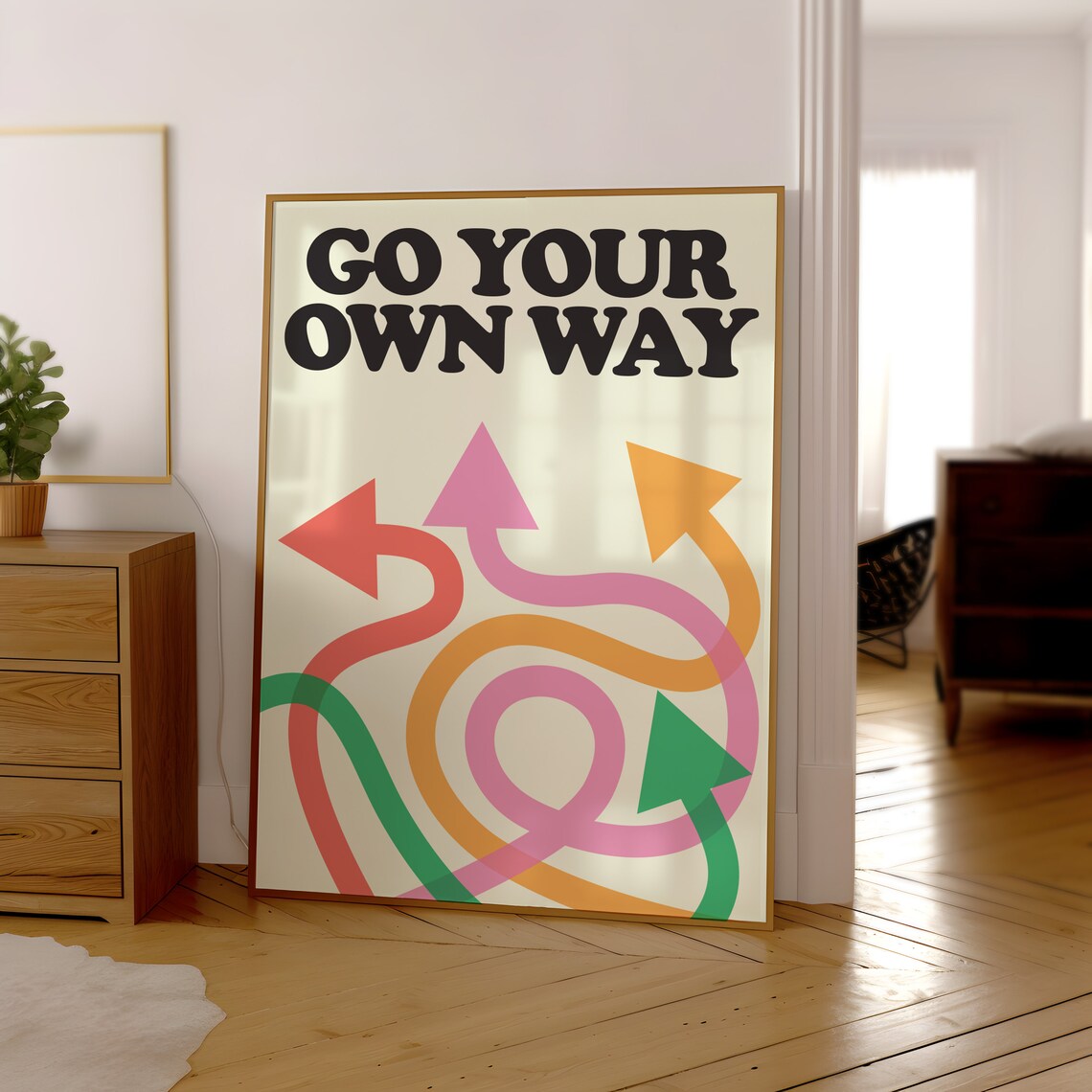 Go Your Own Way Retro Poster, Trendy Room Decor - Image 3