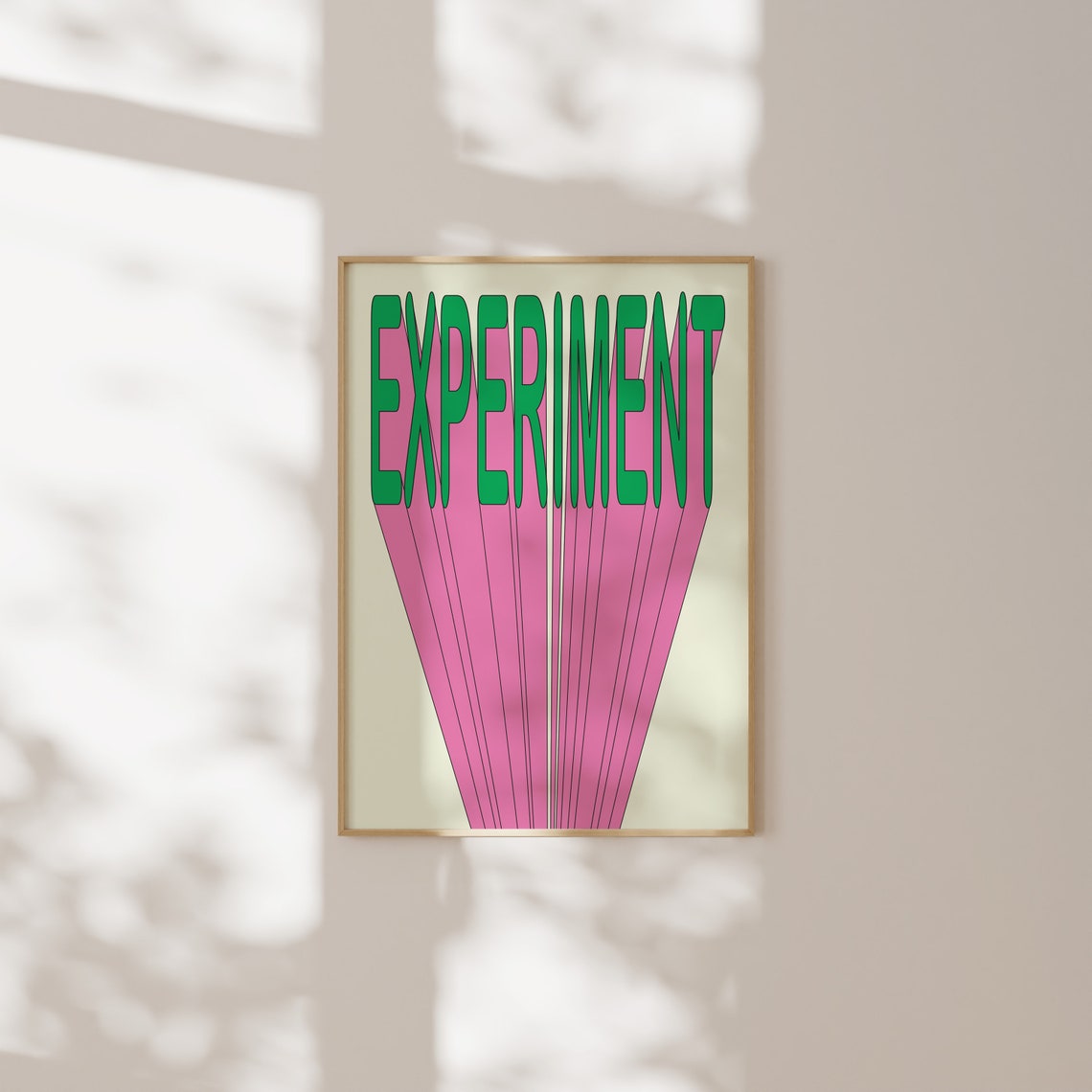 Experiment Green and Pink Retro Typography Creative Studio Poster