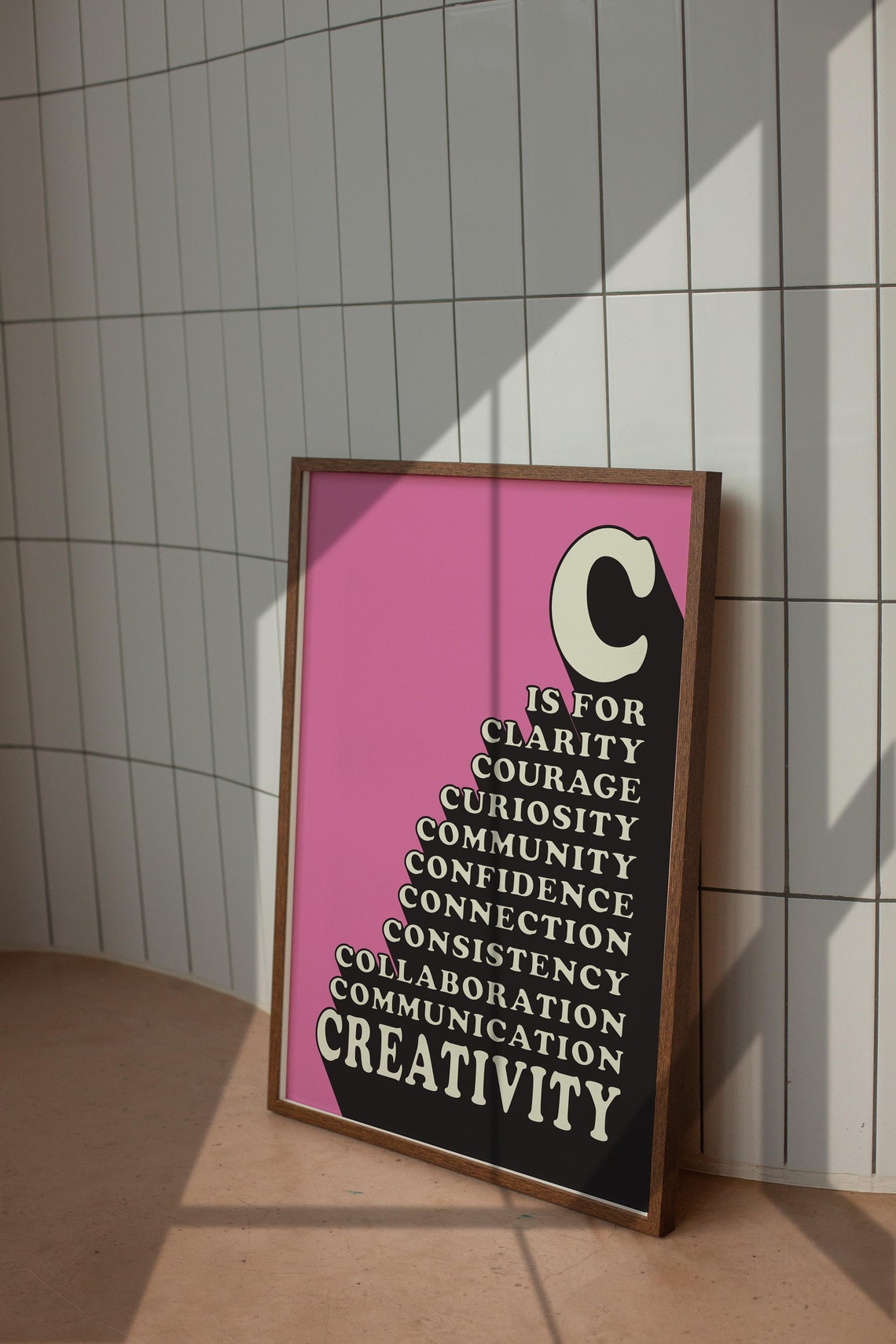 C Is For Creativity Pink Bold Typography Artist Studio Poster - Image 4