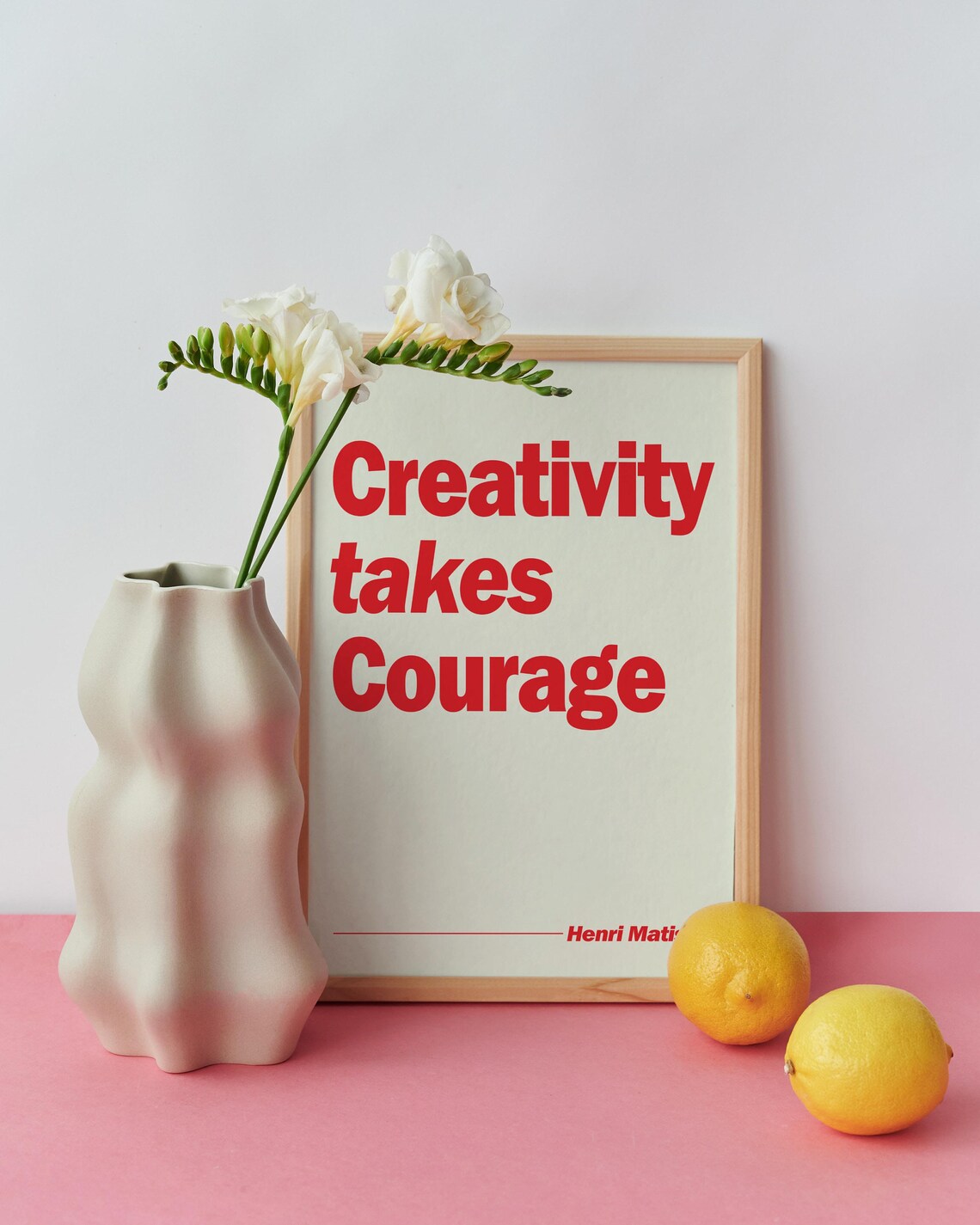 Creativity Takes Courage Retro Quote Art Print