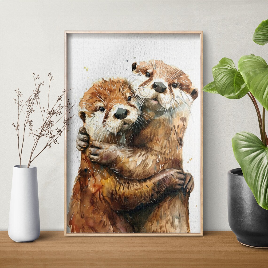 Otter Cuddling Portrait Jigsaw Puzzle, Funny Sea Otter