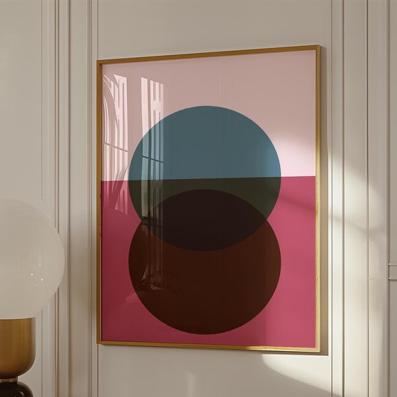 Minimalist Sunrise And Sunset Wall Art Geometric Wall Art Print For Contemporary Living Room Decor Home Modern Abstract Poster Sunrise Pink