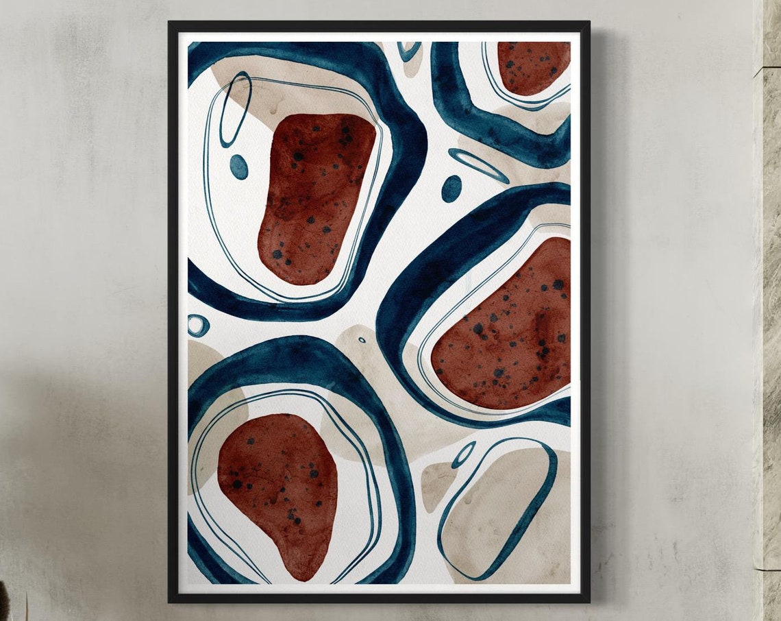 Circular Abstract Print Geometric Wall Design Modern Painting Design Statement Piece Modern Home Decor Minimalist Scandinavian Style Artwork
