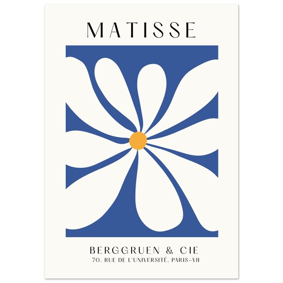Matisse Blue Flower Paris Exhibition Gallery French Art Print