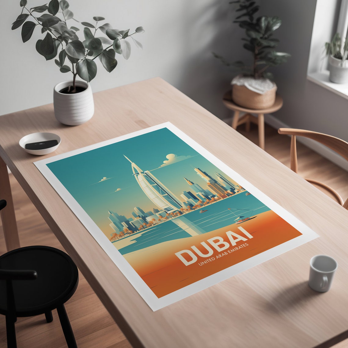 Dubai United Arab Emirates Skyline Burj Al Arab Travel Poster - Image 2