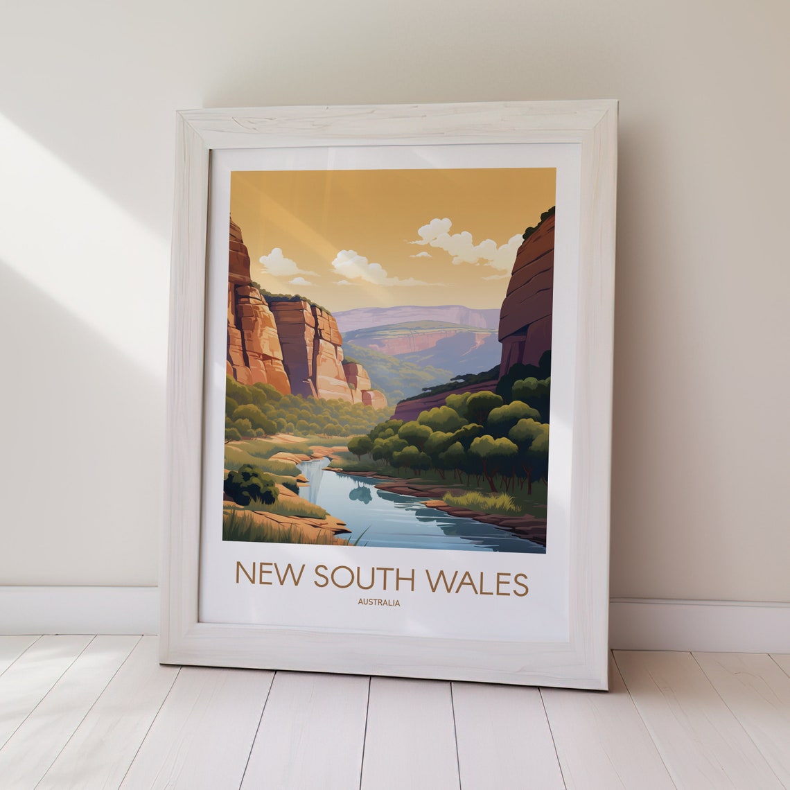New South Wales Australia Canyon River Valley Nature Travel Poster - Image 2