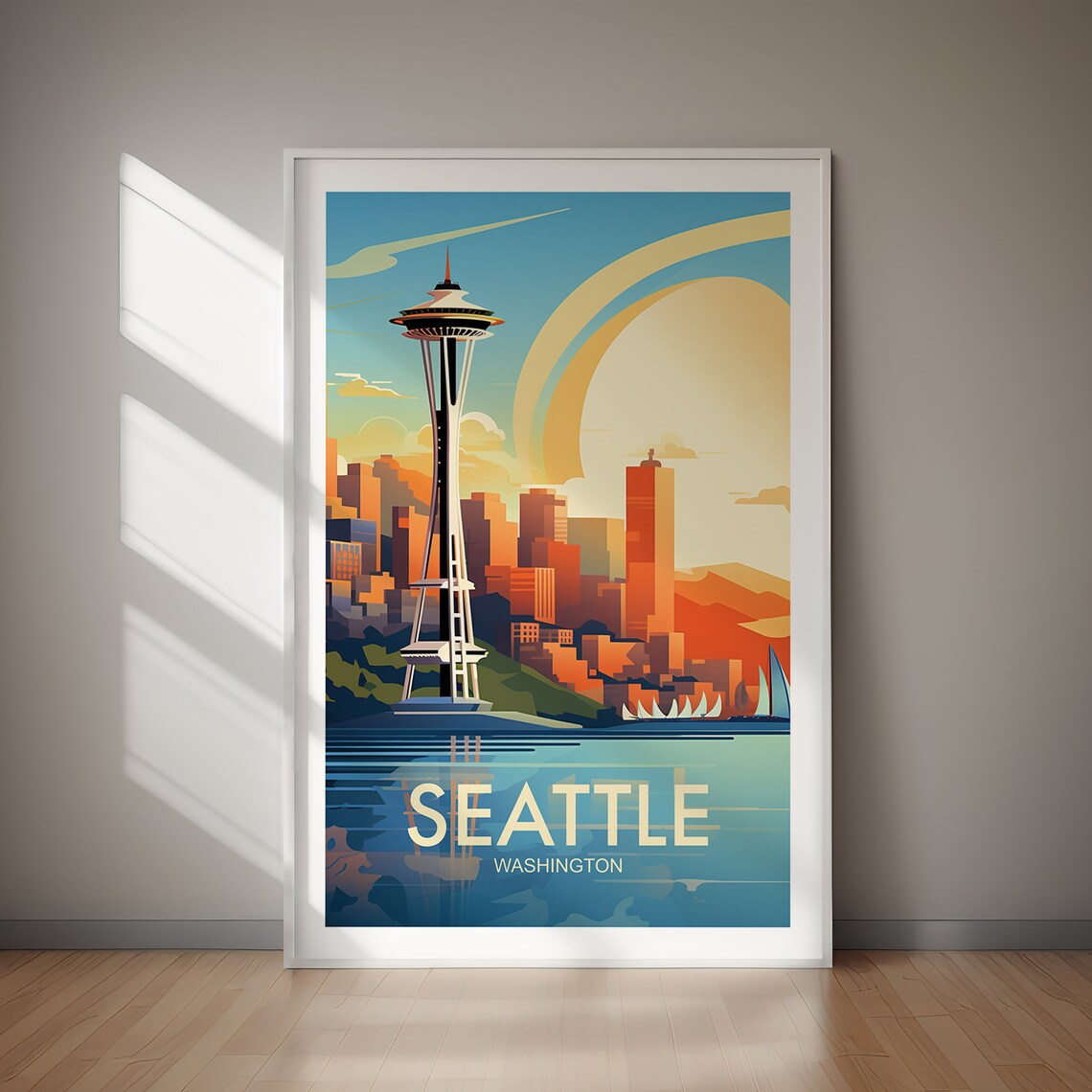 Seattle Travel Poster, USA Wall Art Print