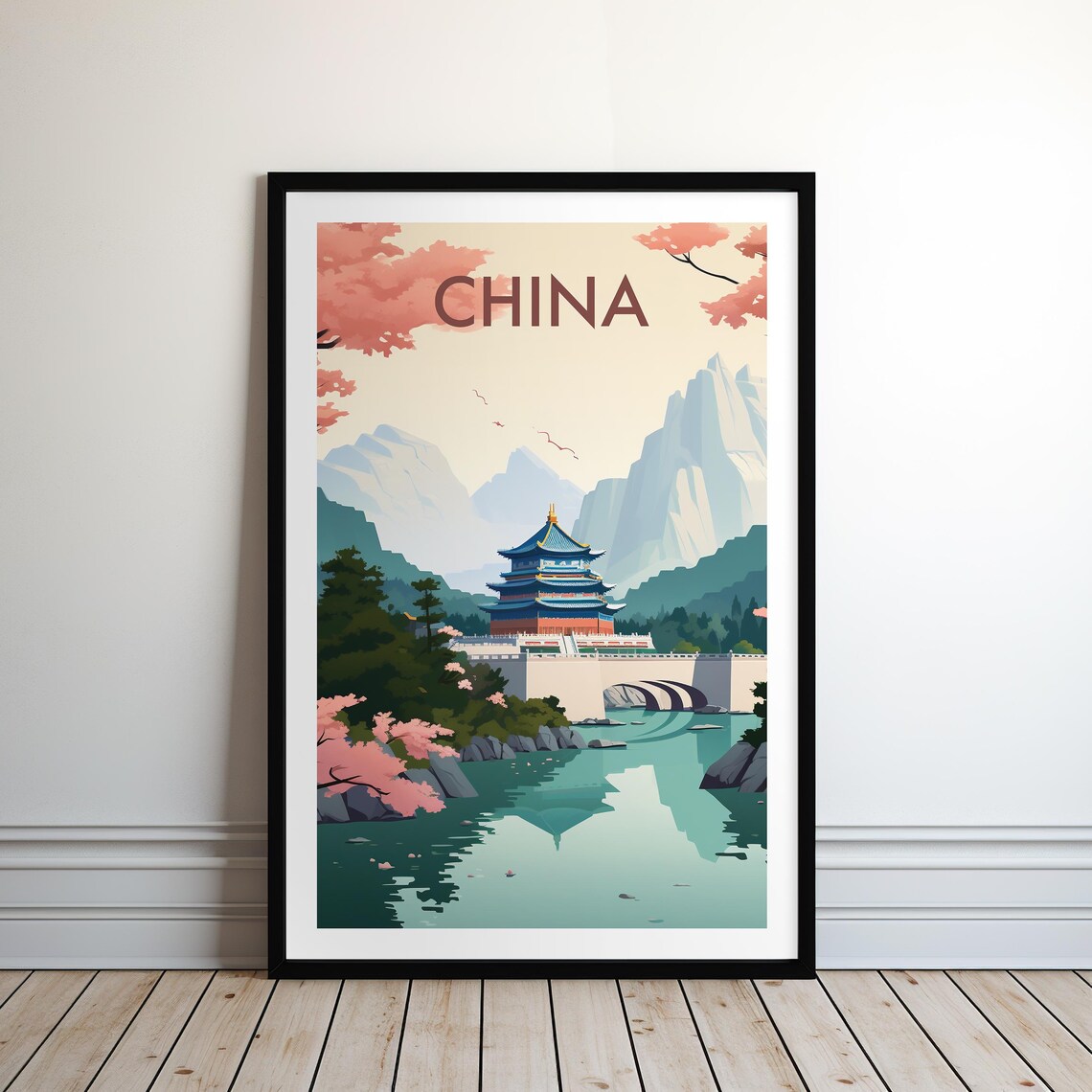 China Travel Poster Art Print, Asia Wall Decor