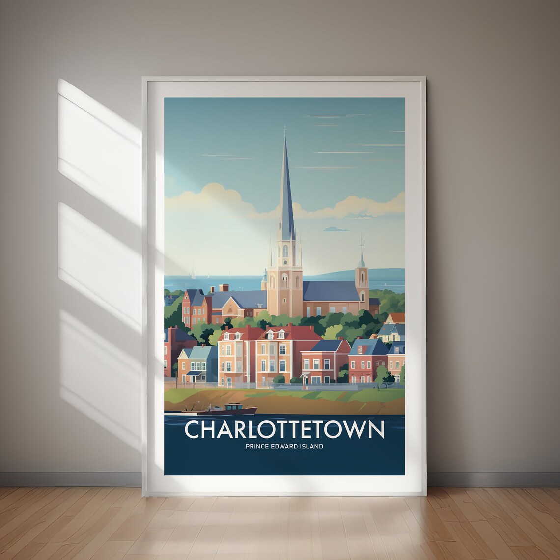 Charlottetown Prince Edward Island Harbor Skyline Travel Poster - Image 2