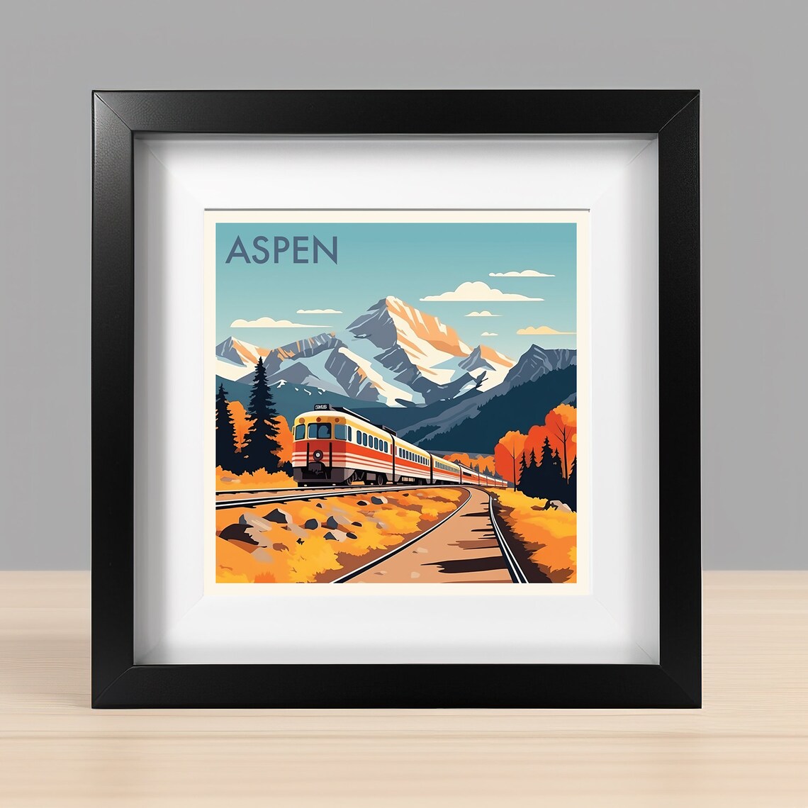 Aspen Colorado Train Rocky Mountain Autumn Scenic Travel Poster - Image 2