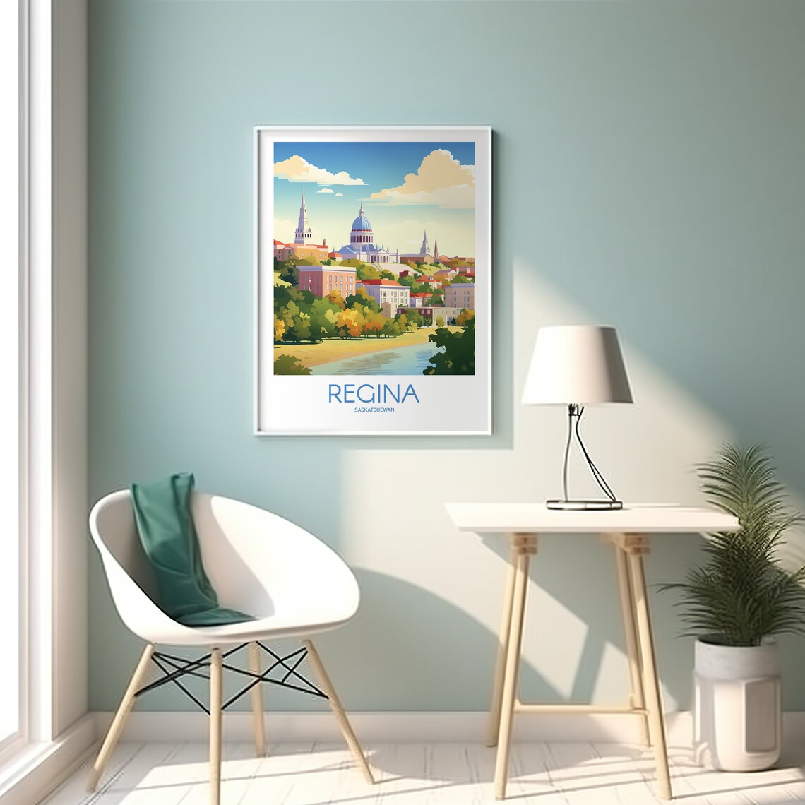 Regina Saskatchewan Domed Landmark Retro Style Travel Poster - Image 2