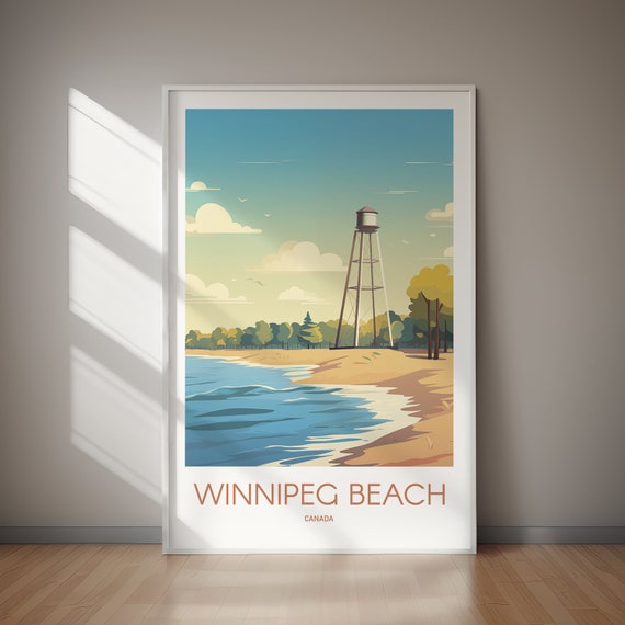 Winnipeg Beach Travel Poster Canada Travel Print Home Decor Gift Wall Art Hiking Gifts For Her Gifts For Him