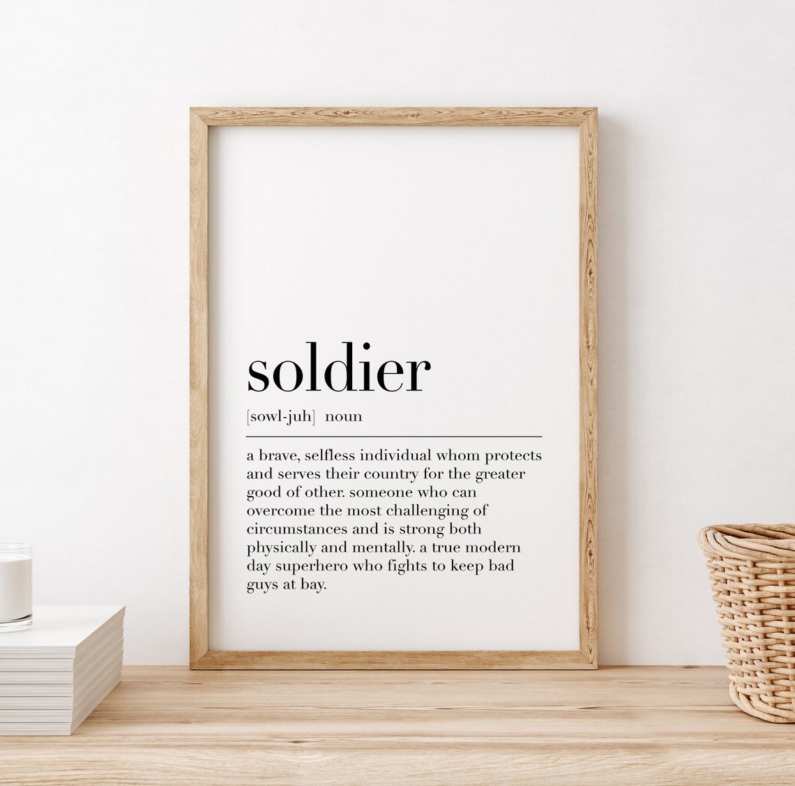 Soldier Dictionary Definition Military Tribute Typography Poster - Image 2