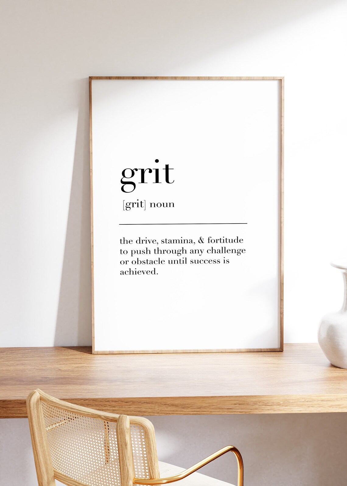 Grit Definition Quote Print, Modern Office Decor - Image 2