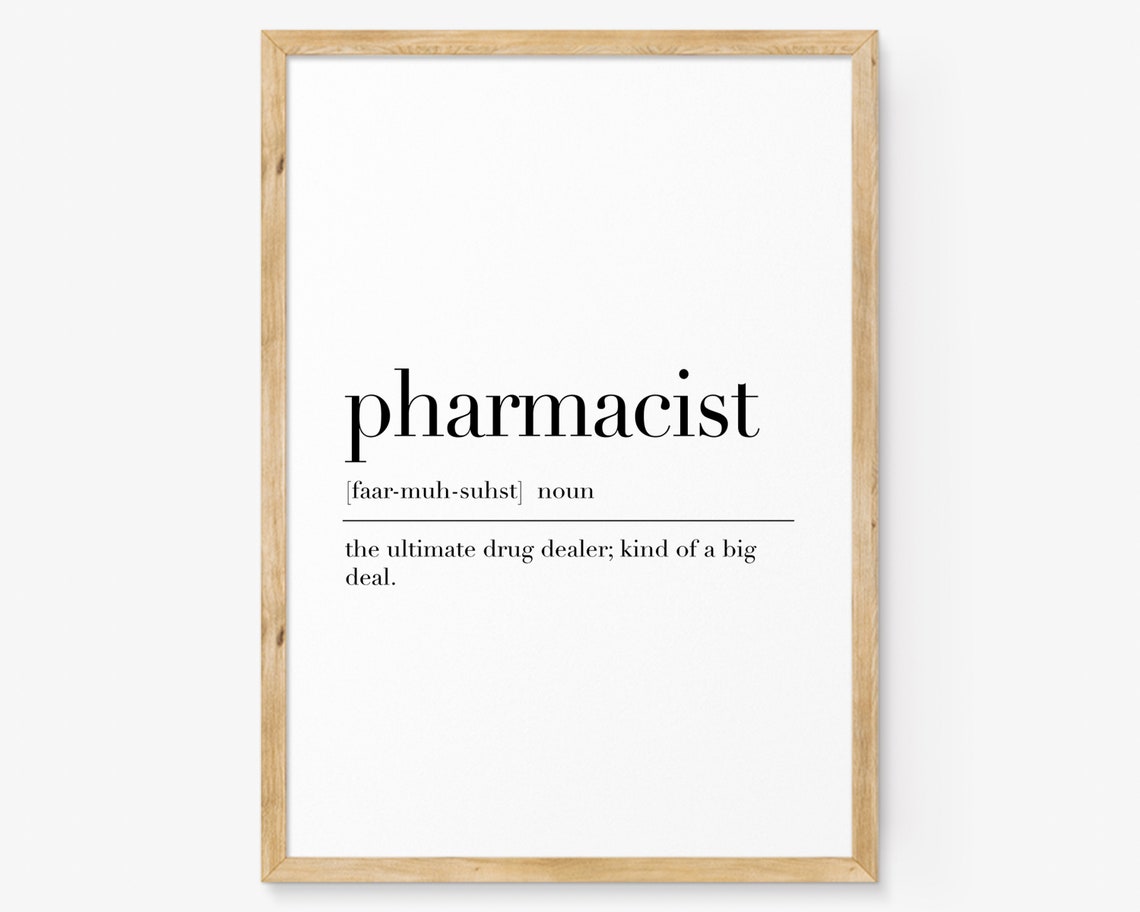 Pharmacist Definition Funny Big Deal Chemist Dictionary Quote Poster
