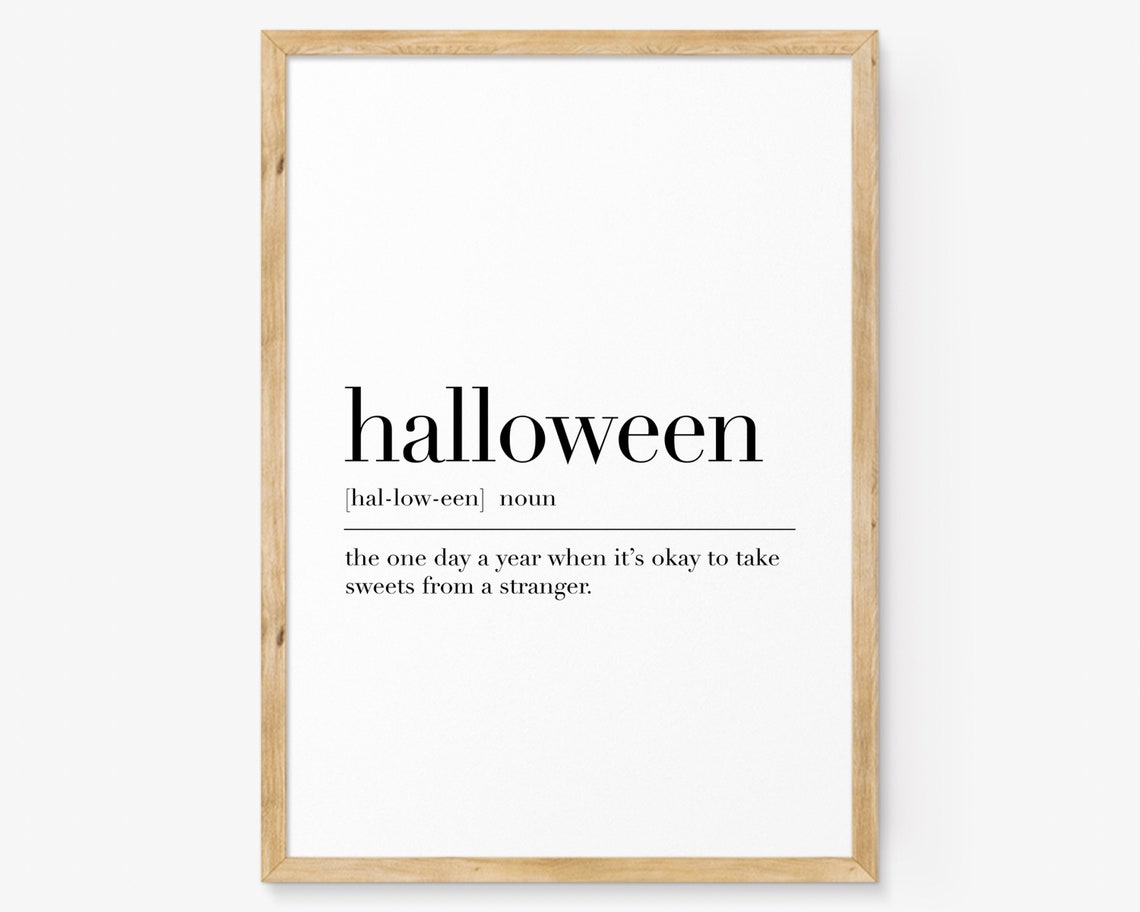 Halloween Funny Dictionary Definition Candy Trick or Treat Poster