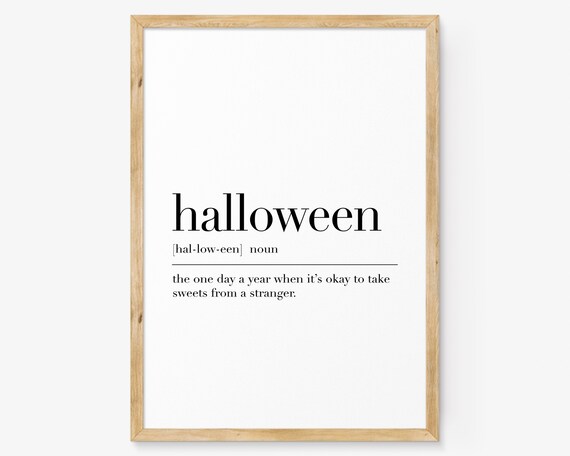 Halloween Funny Dictionary Definition Candy Trick or Treat Poster